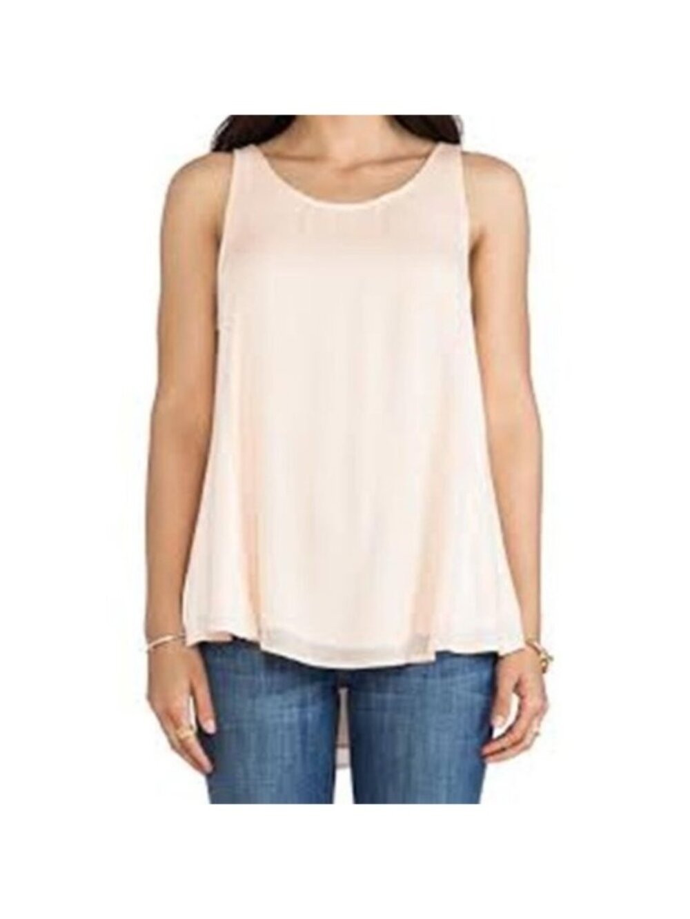 ELLA MOSS  Stella Layered TANK in MIMOSA Light Peach TOP Rayon M - Picture 2 of 7